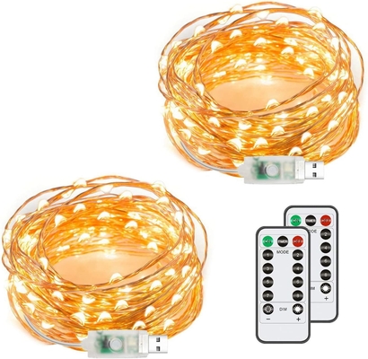Warm White 50 LED String Lights Firefly USB Plug In Decorative Starry Lights For Valentine'S Day