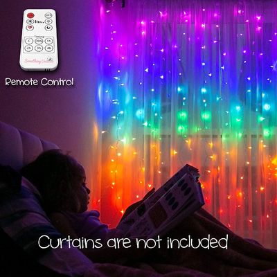 600 LM Multi Coloured Curtain Lights 3M 30V Twinkle Window Lights For Bathroom